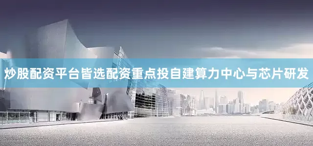 炒股配资平台皆选配资重点投自建算力中心与芯片研发